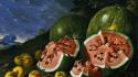 Paintings fruits watermelons wallpaper