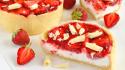 Berries cream dessert food strawberry tarts wallpaper