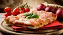 Food pizza italian tomatoes wallpaper