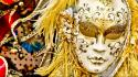 Italy venice carnivals gold masks wallpaper