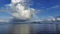 Ocean clouds landscapes nature islands reflections sea wallpaper
