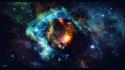 Outer space nebulae artwork wallpaper