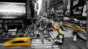 Cityscapes new york city taxi selective coloring wallpaper