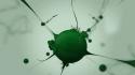Green abstract digital art neurons wallpaper