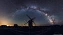 Mill panorama milky way skyscapes skies mills wallpaper