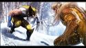 Wolverine x-men fan art sabertooth snow wallpaper