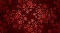 Chinese floral graphics pattern red background wallpaper