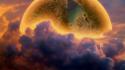 Clouds outer space planets wallpaper