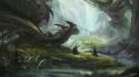 Dragons forests fantasy art artwork fan wallpaper
