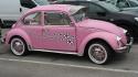 Flowers pink vintage cars bug volkswagen customized beetle wallpaper