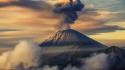 Landscapes nature volcanoes smoke hills wallpaper