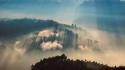 Nature dawn valleys fog sunlight united kingdom wallpaper