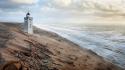 Ocean landscapes nature lighthouses beach wallpaper