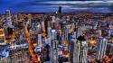 Chicago city lights cityscapes skyline skyscrapers wallpaper