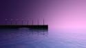 Lamp posts nature purple water waterscapes wallpaper