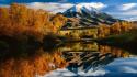 Landscapes trees autumn lakes reflections montana bing wallpaper
