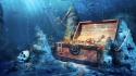Ocean treasure chest underwater sea wallpaper