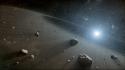 Outer space stars asteroids wallpaper