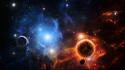 Artwork asteroids nebulae outer space planets wallpaper