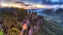 Australia hdr photography three sisters blue cliffs wallpaper