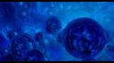Blue bubbles 3d render wallpaper