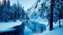 Blue snow winter wallpaper