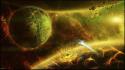 Cosmo futuristic outer space planets science fiction wallpaper