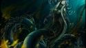 Creatures chains underwater body painting spirals world wallpaper
