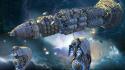 Digital art futuristic outer space science fiction wallpaper