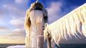 Frozen ice landscapes lighthouses nature wallpaper
