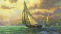 Ocean ships artwork sail ship sailing paintwork sea wallpaper