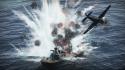 Ships destruction battles splashes battleships game thunder wallpaper