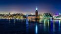 Stockholm cities city lights cityscapes night wallpaper