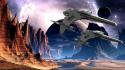 Water stars planets spaceships science fiction sci-fi wallpaper