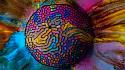 Abstract multicolor patterns liquid paint ferrofluid paintwork wallpaper