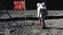 Astronauts fake flags wallpaper