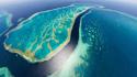 Australia great barrier reef aerial view beaches landscapes wallpaper