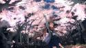 Cherry blossoms scarfs original characters jootix hand up wallpaper