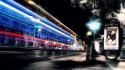 Exposure fantasia colors cities street light streaks wallpaper