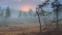 Finland national geographic fog nature swamps wallpaper
