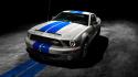 Night cars ford mustang shelby blue stripe 2013 wallpaper