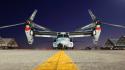 V-22 osprey aircraft airfield helicopters night wallpaper