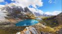 Andes peru clouds grass lakes wallpaper