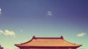 Architecture oriental pagoda skies wallpaper