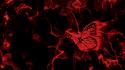 Dark fire artwork butterflies red and black wallpaper