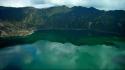 Ecuador clouds crater green lakes wallpaper