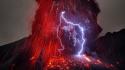 Japan volcanoes lightning eruption wallpaper