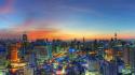 Landscapes cityscapes buildings skyscrapers bangkok citylights skies wallpaper