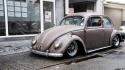 Old cars rust volkswagen low lowrider beetle street wallpaper