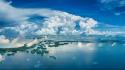 Palau clouds green islands landscapes wallpaper